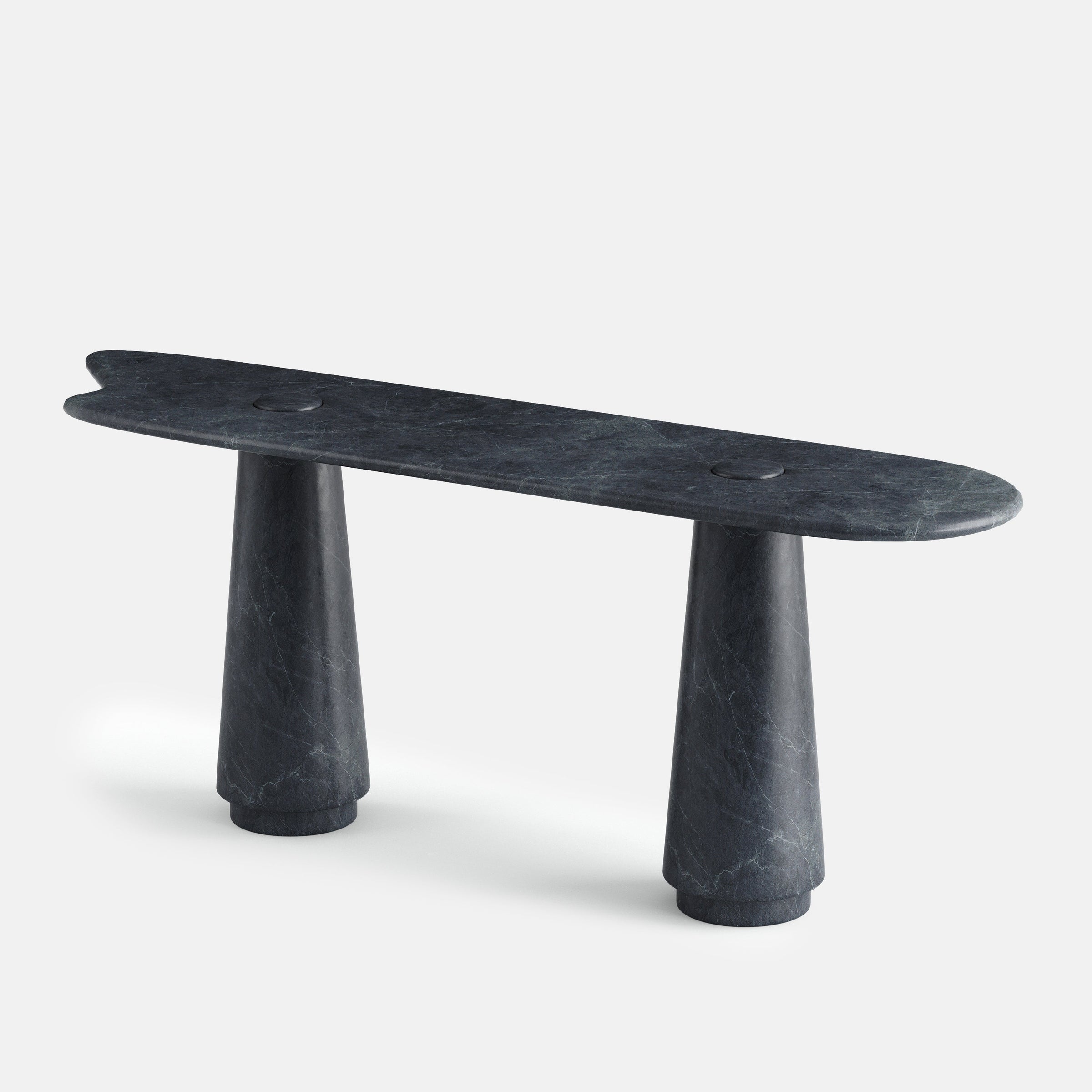Console elliptique en pierre naturelle dessinée sur mesure